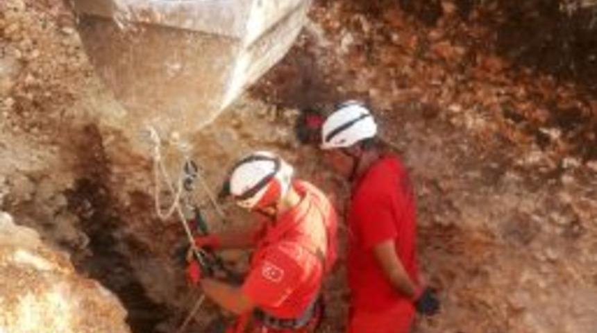 Obruğa D&uuml;şen Av K&ouml;peği 4 G&uuml;n Sonra Kurtarıldı