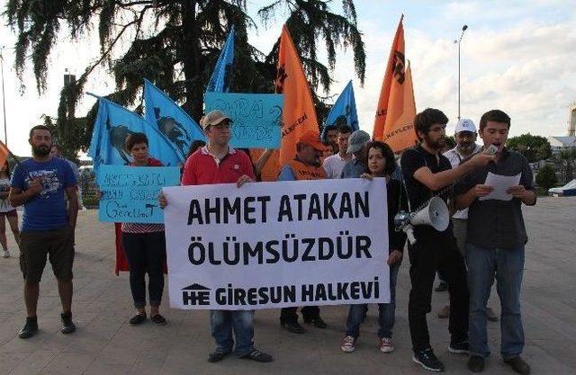 Giresun’da Halkevi Üyeleri Antakya’daki Olaylarda Yaşamını Yitiren Ahmet Atakan İçin Eylem Yaptı