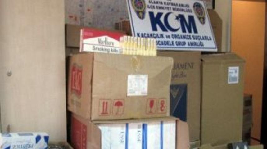 Alanya&rsquo;da 24 Bin 400 Paket Ka&ccedil;ak Sigara Ve Puro Ele Ge&ccedil;irildi