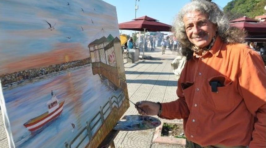 Ressam Mehmet Kılı&ccedil; Canlı Zonguldak Resimleriyle İlgi G&ouml;r&uuml;yor