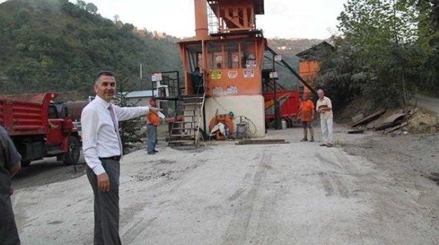 G&ouml;rele Belediyesinin Asfalt Fabrikası Tam Kapasite &Ccedil;alışıyor