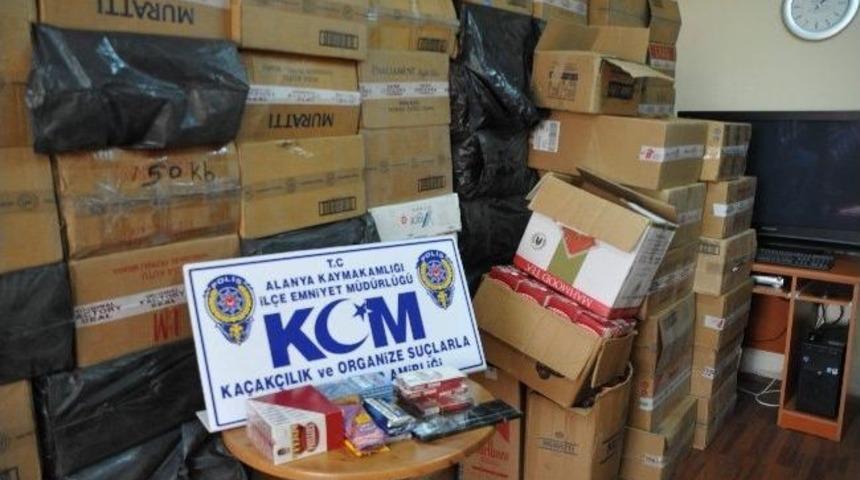 Alanya&rsquo;da Ka&ccedil;ak Sigara Operasyonu
