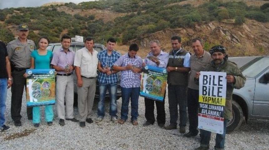 &Ouml;demiş'te 1500 Keklik Dogaya Salıverildi