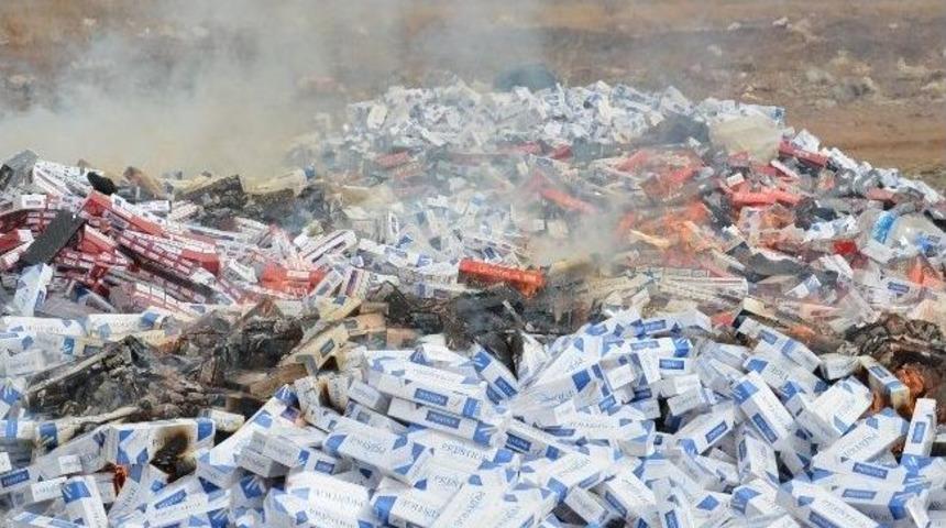 Viranşehir&rsquo;de 107 Bin 964 Paket Ka&ccedil;ak Sigara İmha Edildi