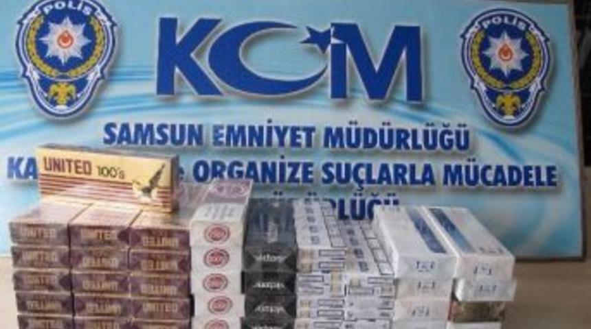 Samsun'da G&uuml;mr&uuml;k Ka&ccedil;ağı Sigara Ele Ge&ccedil;ti