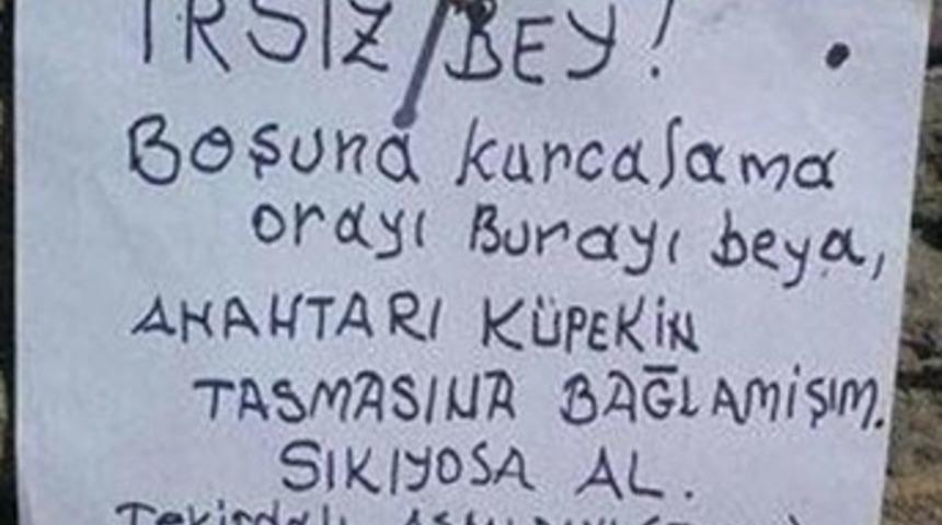 Trakyalıdan hırsıza ilgin&ccedil; not