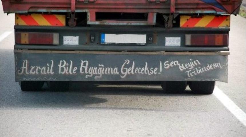 G&uuml;ld&uuml;ren, Kamyon Ve Otomobil Arkası Yazıları