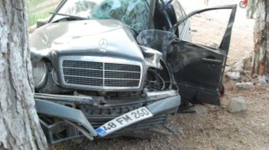 Yoldan &Ccedil;ıkan Otomobil Ağaca &Ccedil;arptı: 1 &Ouml;l&uuml;