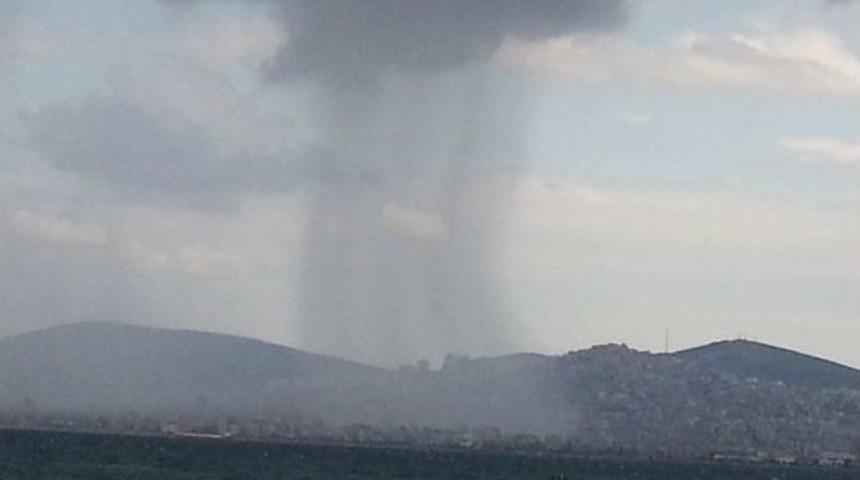 Adalar'dan &uuml;rk&uuml;t&uuml;c&uuml; yağmur manzarası