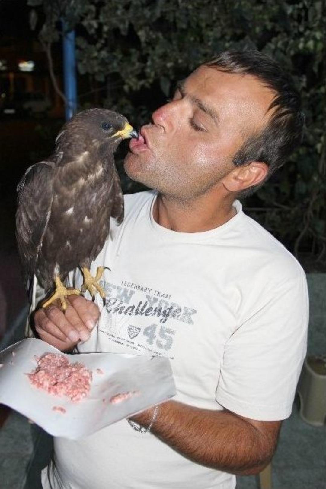 Bulduğu şahine sahip &ccedil;ıktı