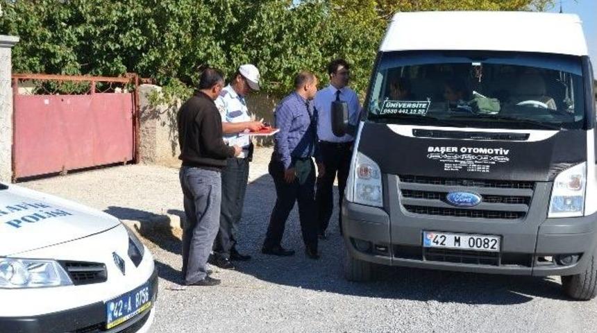 Kulu&rsquo;da &Ouml;ğrenci Taşımacılığı Yapan Minib&uuml;sler Denetleniyor