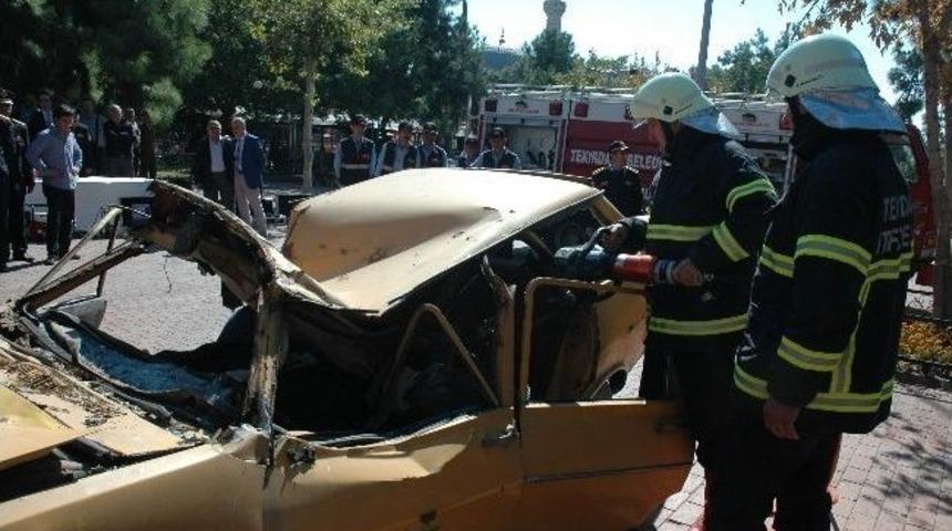 İtfaiyeden Yaralı Kurtarma Tatbikatı