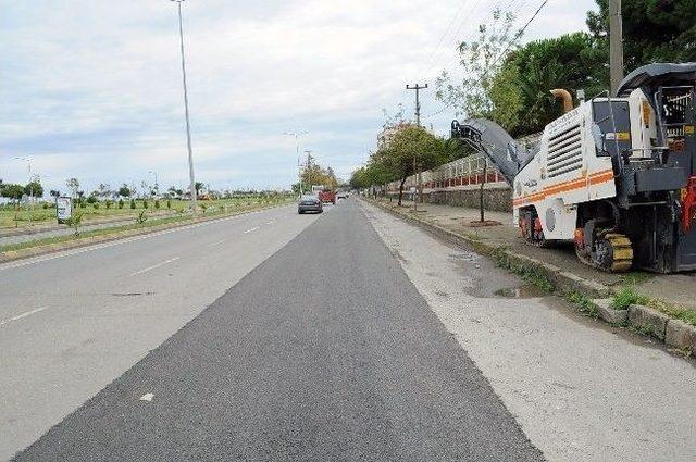 Trabzon’da Doğalgaz Ana Hattının Geçtiği Devlet Sahil Yolu Asfaltlandı