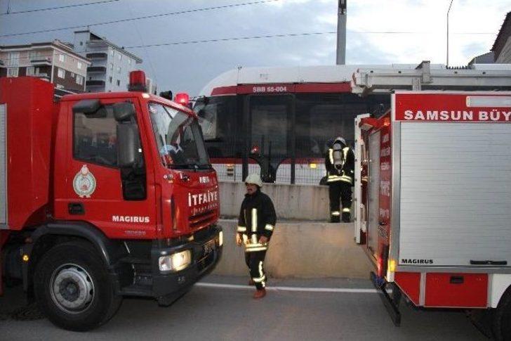 Samsun'da tramvayda yangın çıktı G2