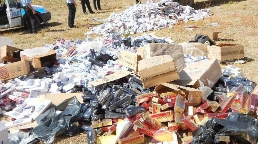 Ağrı&rsquo;da 70 Bin Paket Ka&ccedil;ak Sigara İmha Edildi