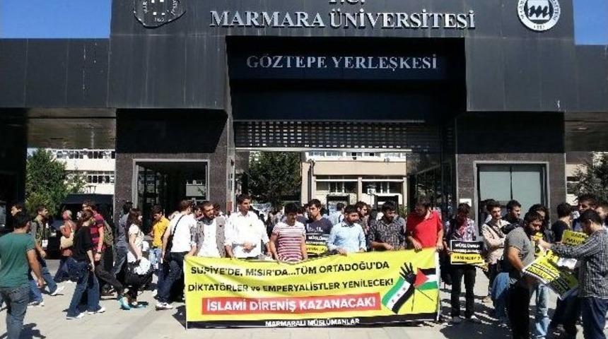 &Uuml;niversite &Ouml;ğrencilerinden Suriye Ve Mısır&rsquo;a Destek Eylemi
