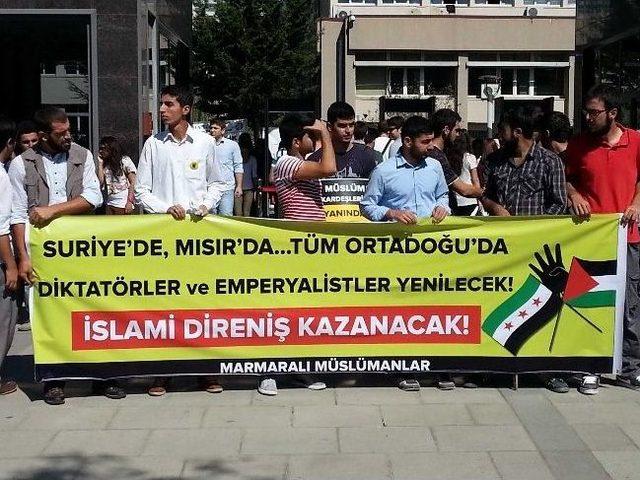 Üniversite Öğrencilerinden Suriye Ve Mısır’a Destek Eylemi