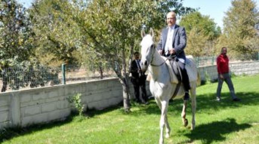 Belediye Başkanı Ata Binip &Ccedil;iftliği Tanıttı