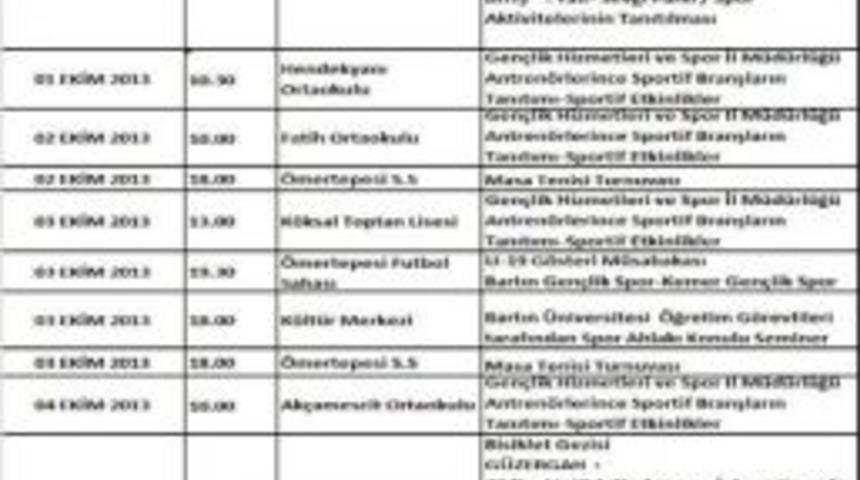 Bartın&rsquo;da Amat&ouml;r Spor Haftası Programı A&ccedil;ıklandı