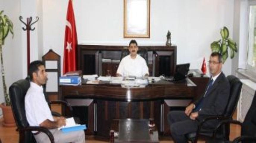 Milli Eğitim M&uuml;fettişi Berberoğlu'ndan Kaymakam Kattaş'a Ziyaret