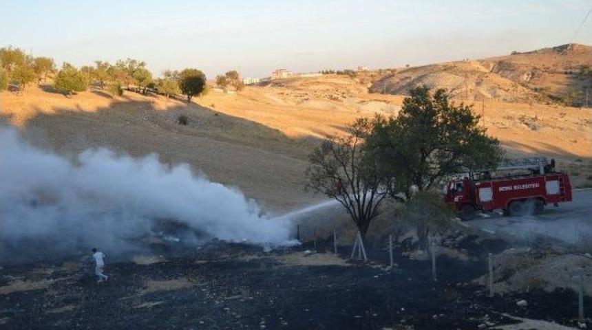 Besni'de Boş Arazide &Ccedil;ıkan Yangın Korkuttu