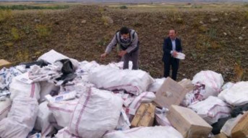 Pasinler&rsquo;de G&uuml;mr&uuml;k Ka&ccedil;ağı 770 Bin Paket Sigara İmha Edildi