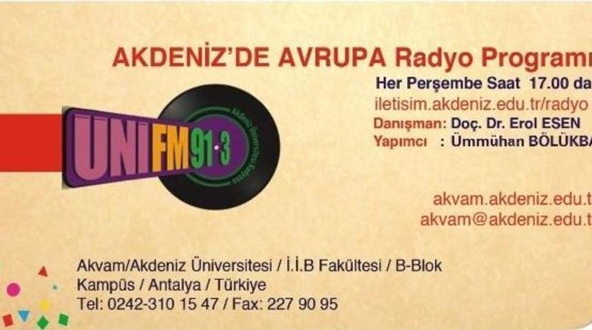 &ldquo;akdeniz&rsquo;de Avrupa&rdquo; Radyo Programı Yeni Yayın D&ouml;nemine Başlıyor