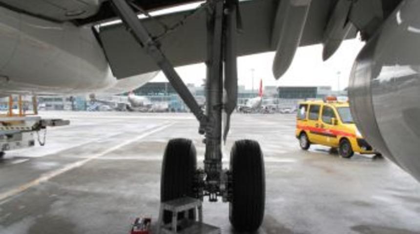 Uçağın Iniş Takımlarına Kuş Çarptı