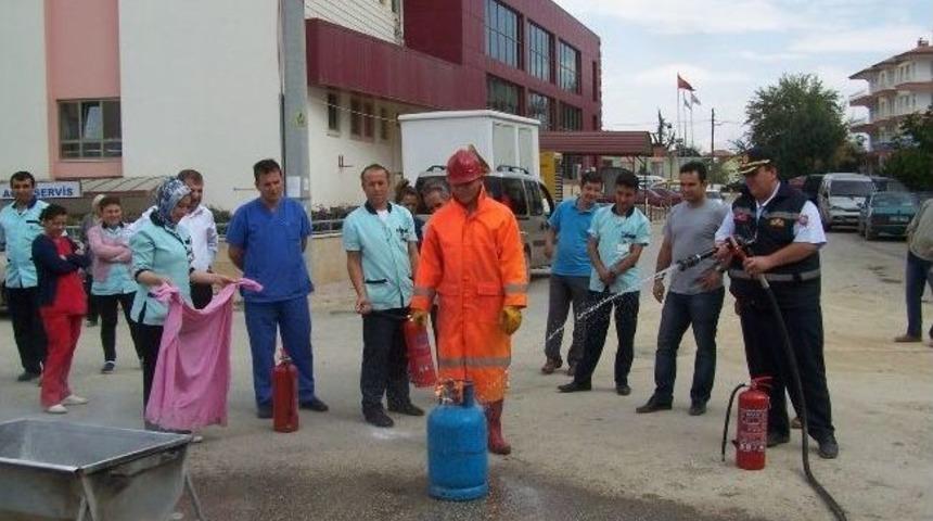 Korkuteli &Ouml;zel Medi Yaşam Hastanesinde Yangın Tatbikatı
