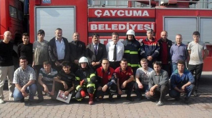 K&uuml;&ccedil;&uuml;k Sanayi Sitesi Esnafına Yangın Eğitimi