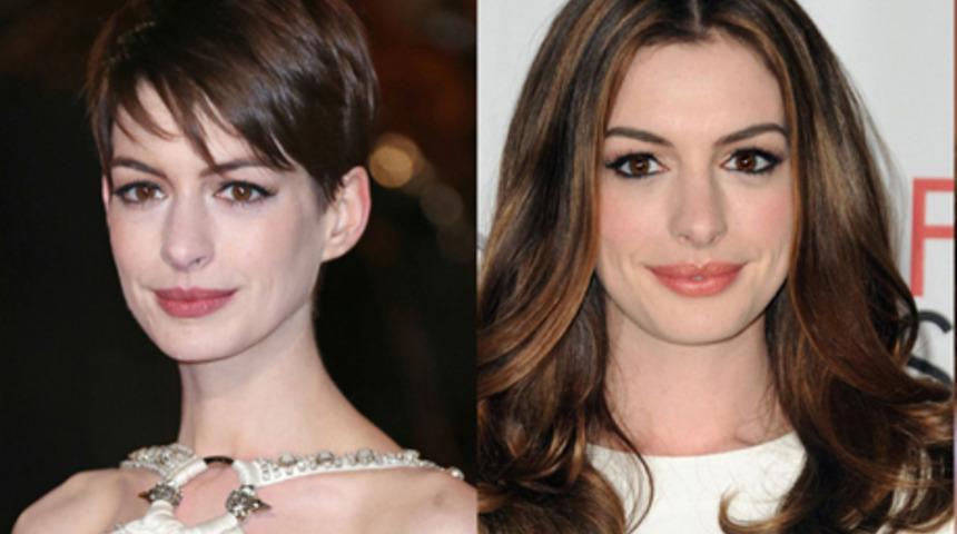 Anne Hathaway'in en g&uuml;zel sa&ccedil; modelleri