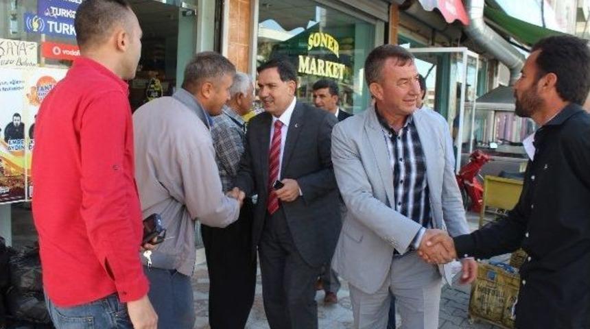 Başkan Zenbilci, Esnafı Ziyaret Ederek Mitinge Davet Etti