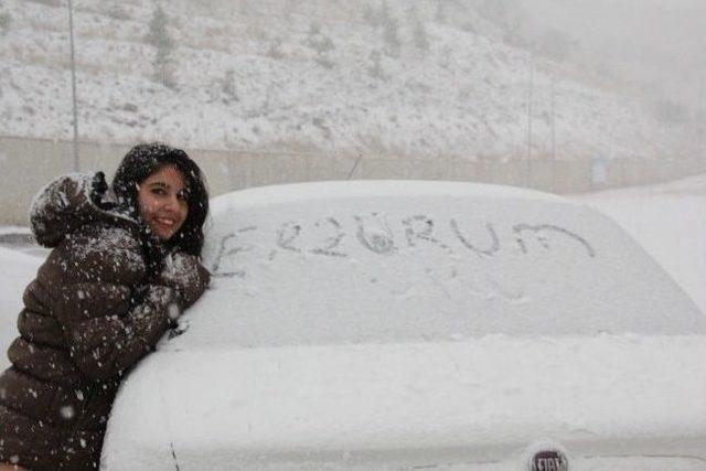 Erzurum’da Kar Yağışı