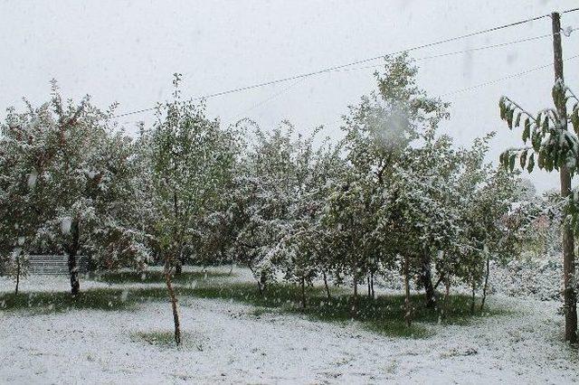 Yedisu İlçesinde Dağlar Beyaz Örtüye Büründü