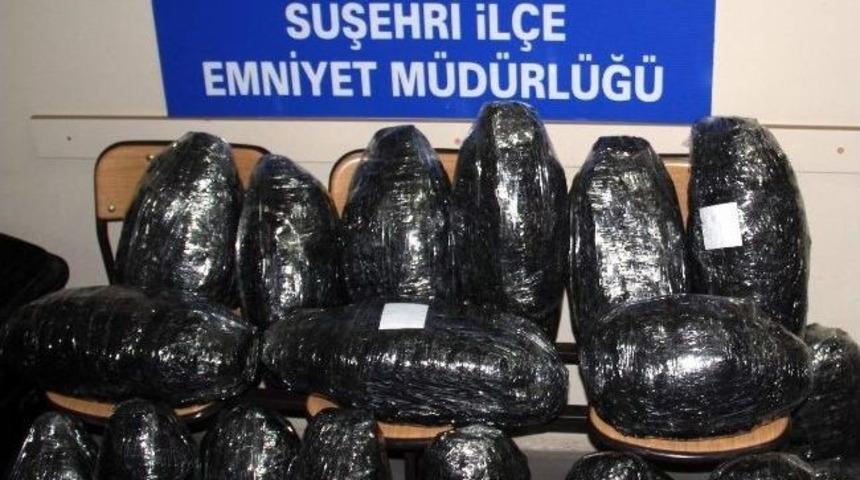 Sivas&rsquo;ta Bavullar İ&ccedil;erisinde 72 Kilo Esrar Ele Ge&ccedil;irildi