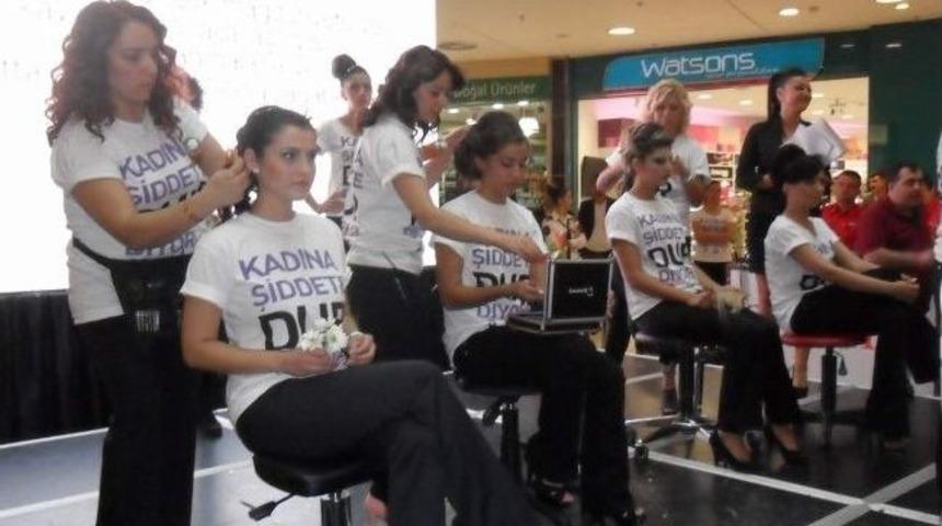 Boz&uuml;y&uuml;kl&uuml; Bayan Kuaf&ouml;r&uuml; 'kadına Şiddete Hayır' Projesine Destek Verdi