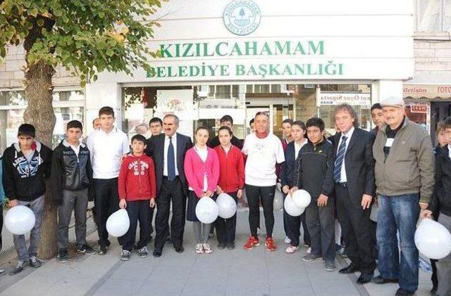 'koşan Adam' Kemal Özdemir, İstanbul’da Başlattığı Maraton Dizisinde Kızılcahamam’a Ulaştı