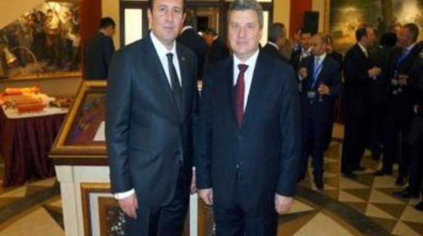 Başkan Karacan &Uuml;sk&uuml;p Cumhurbaşkanı Ivanov İle G&ouml;r&uuml;şt&uuml;