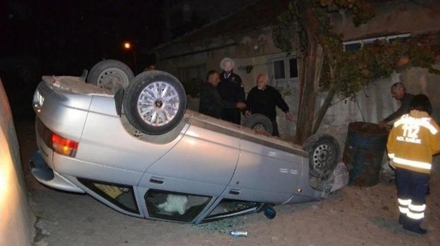 &Ouml;nce Duvara &Ccedil;arptı, Sonra Takla Attı