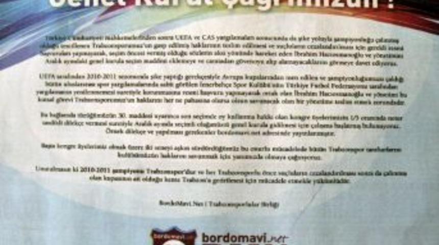 Trabzonspor Taraftar Grubu, Se&ccedil;imli Genel Kurul I&ccedil;in Imza Kampanyası Başlattı