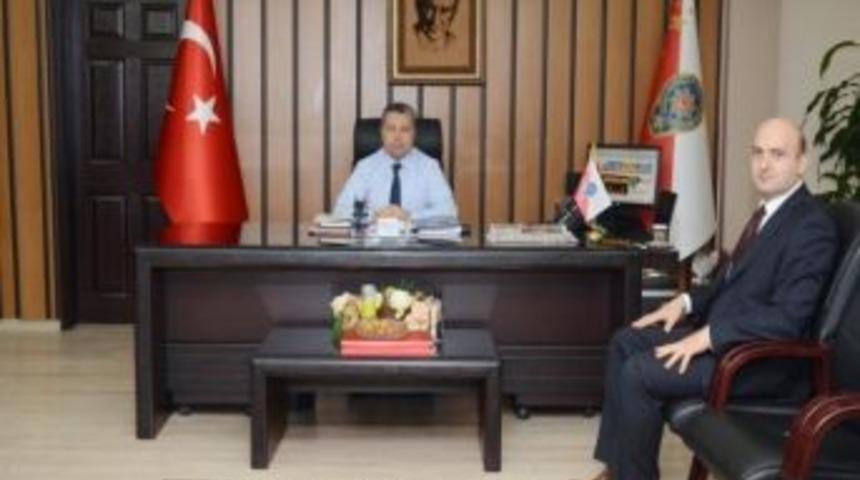 Kof&ccedil;az Kaymakamı Ko&ccedil;&rsquo;tan Emniyet M&uuml;d&uuml;r&uuml; Aktaş&rsquo;a Ziyaret