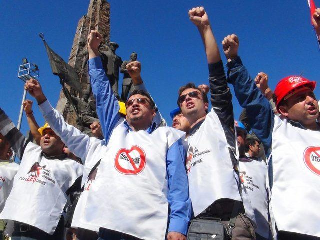 Özelleştirme Karşıtı Maden Işçileri Uşak’ta Da Eylem Yaptı 1