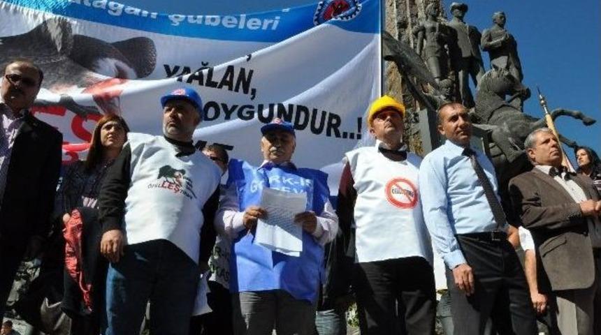 &Ouml;zelleştirme Karşıtı İş&ccedil;iler Uşak&rsquo;a Geldi