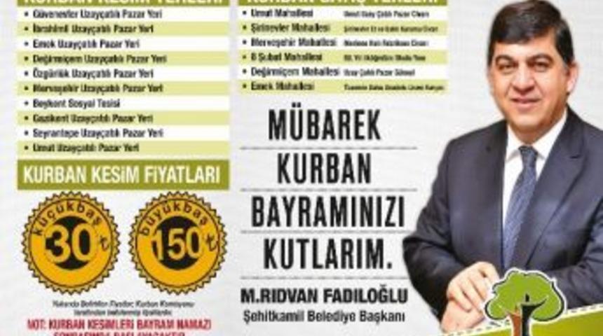 Şehitkamil&rsquo;de Kurban Kesim Ve Satış Yerleri Belirlendi