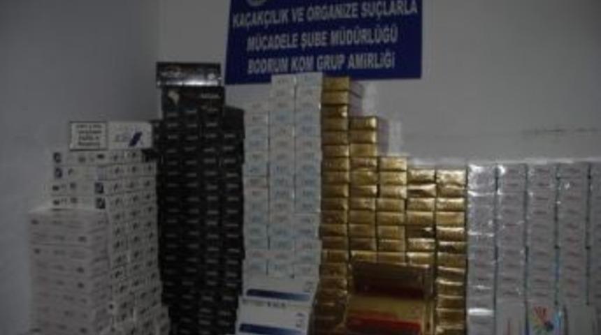 Bodrum'da 4 Bin 400 Paket Ka&ccedil;ak Sigara Ele Ge&ccedil;irildi