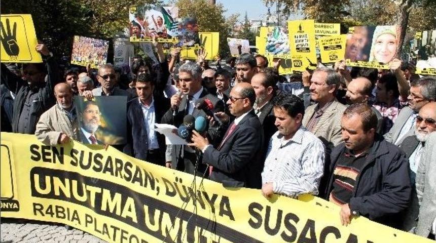 Konya'da Mısır&rsquo;daki Darbenin 100. G&uuml;n&uuml; Protesto Edildi