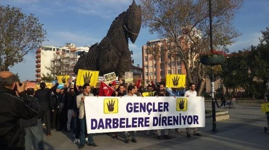 Mısır Darbesinin 100. G&uuml;n&uuml;nde &Ccedil;anakkale&rsquo;de Rabia Eylemi