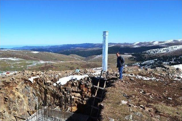 Çambaşı Kayak Merkezi’nde Telesiyej Çalışmaları