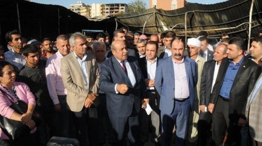 Bdp&rsquo;li Kaplan Yanan Pazarda İncelemede Bulundu