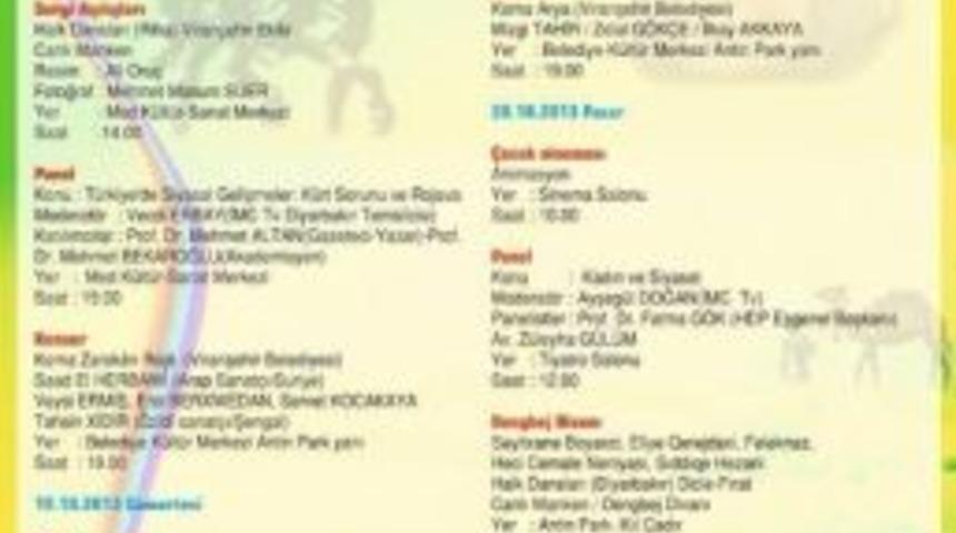 Viranşehir Karacadağ K&uuml;lt&uuml;r Ve Sanat Festivali Yarın Başlıyor